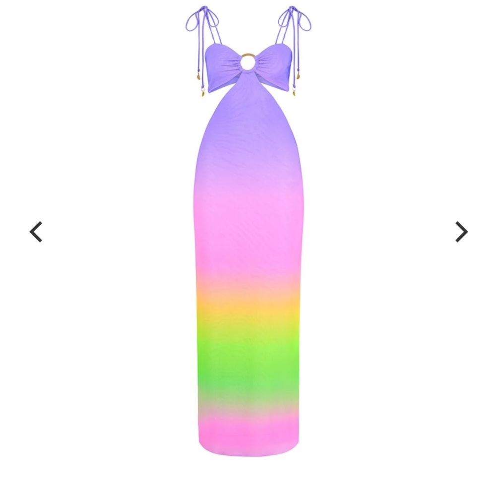 Multicolor Halter Maxi Dress